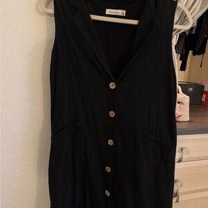 Delilah Black Blazer Button-Down Dress
